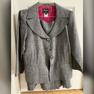 Grey/White and Black 2 piece fitted women’s suit
